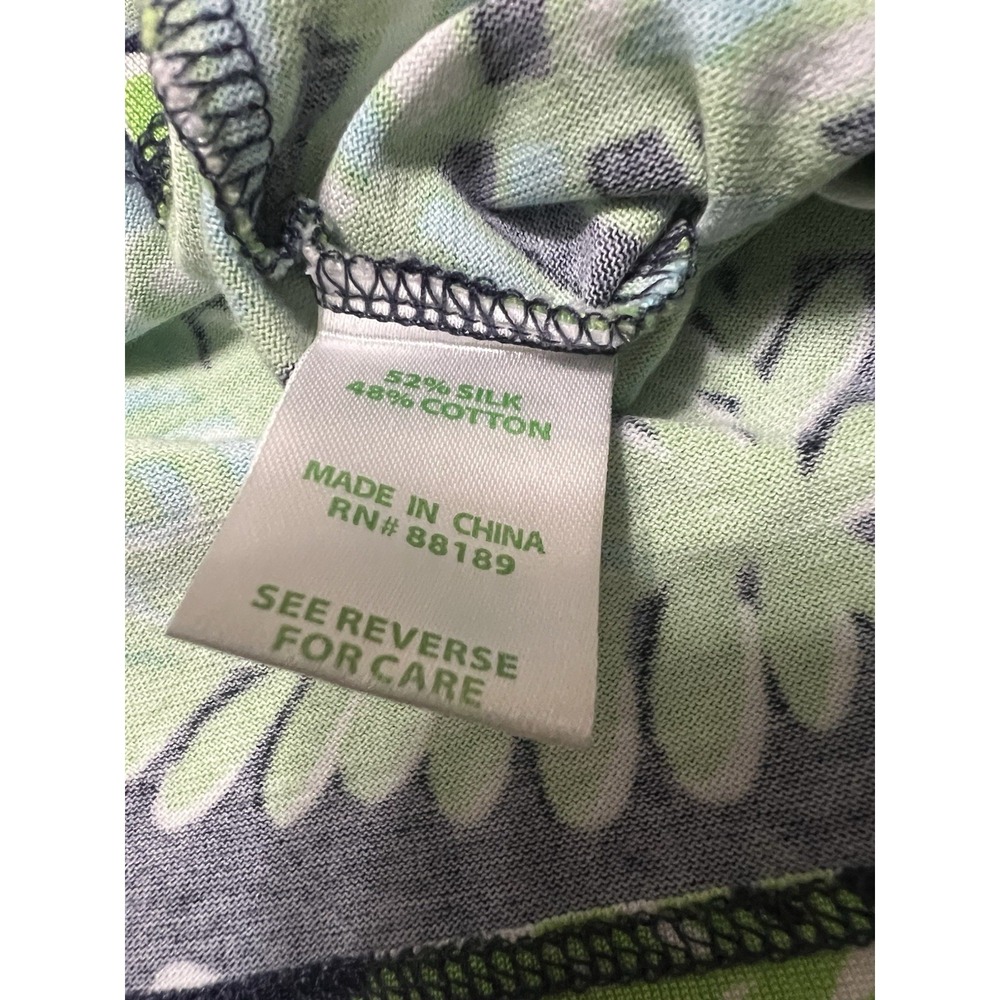 Lilly Pulitzer Ritchie Dress Womens Small Blue Green Tropical Fern Silk Blend - Picture 6 of 12